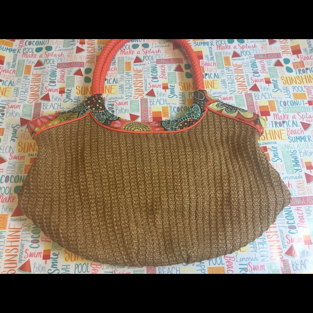 Vera Bradley straw tote